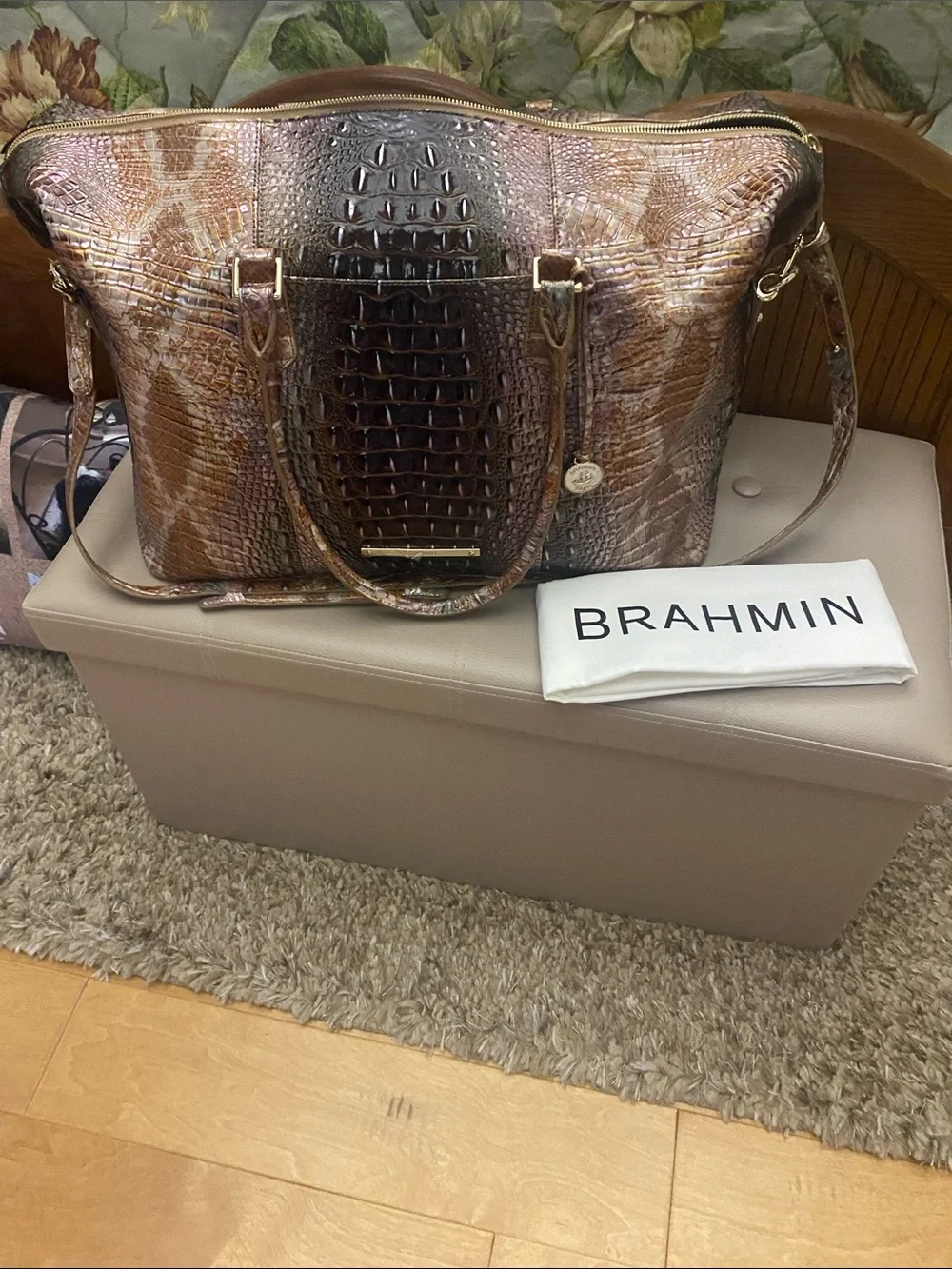 Brahmin Duxberry Rare Weekender- Truffle Python Ombre